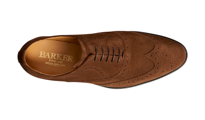 Hombre Zapatos Brogue Para Hombre Hampstead – Gamuza Castagnia Barker Shoes – 1