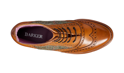 Mujer Zapatos Brogue Para Mujer Grace – Becerro De Cedro / Tweed Verde Barker Shoes – 1