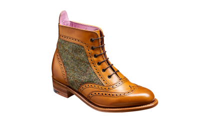 Mujer Zapatos Brogue Para Mujer Grace – Becerro De Cedro / Tweed Verde Barker Shoes – 1