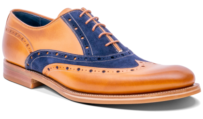Zapatos Brogue Para Hombre Hombre Abingdon – Becerro Cedro/Gamuza Azul Marino Barker Shoes – 1