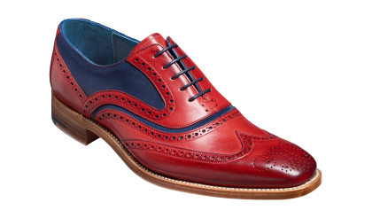 Zapatos Brogue Para Hombre Hombre Mcclean – Rojo Pintado A Mano / Gamuza Azul Marino Barker Shoes – 1